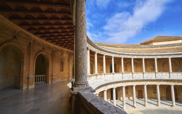 Alhambra Carlos V courtyard in Granada of Spain Andalusia