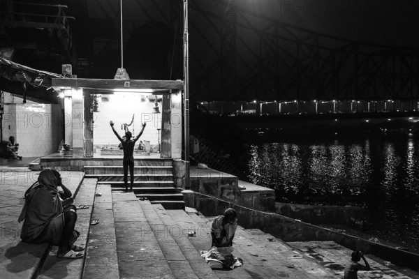 Temple hooghly river, kolkata, west Bengal, India, Asia