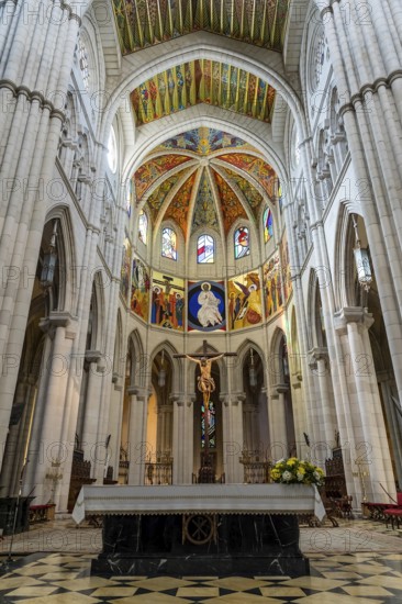 Almudena Cathedral: Iconic seat of Madrid's Archdiocese, built over a century, consecrated in 1993, adjacent to the Royal Palace