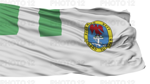 Nigeria Naval Ensign Flag, Isolated On White Background