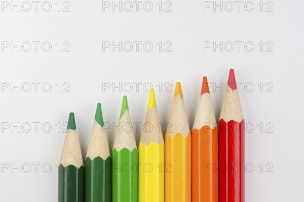 Conceptual crayons represented as successor energy label colors