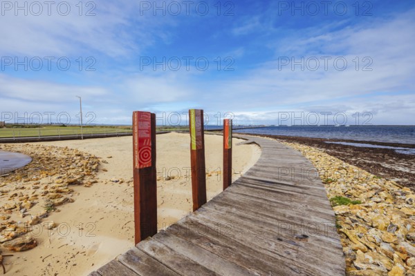 PORT MACDONNELL, AUSTRALIA, April 9 2023: Beach front views around Sea Parade and Port Mac Jetty in Port Macdonnell in South Australia, Australia, Oceania