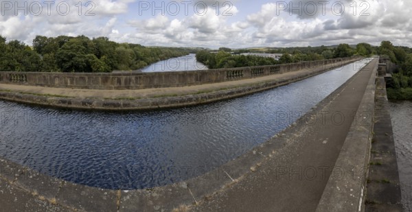 Lune Aqueduct carries the Lancaster Canal over the River Lune, Lancashire, England, United Kingdom, Europe