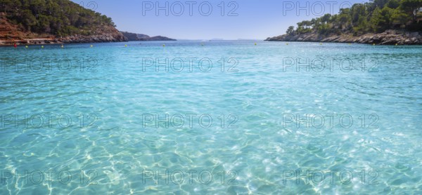 Ibiza Cala Salada and Saladeta in Balearic Islands of spain