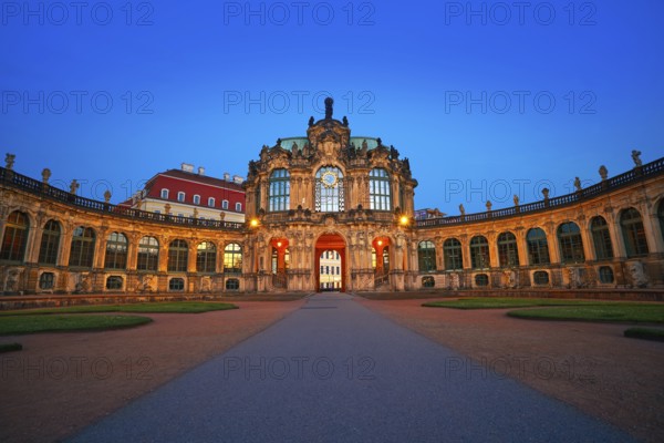 Dresden sunset at Zwinger in Saxony of Germany