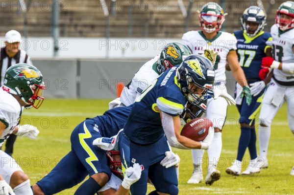 European League of Football, ELF/ Game : Barcelona Dragons at Stuttgart Surge on July. 23. 2023 ,in the Gazi Stadium , Stuttgart , Germany, Europe