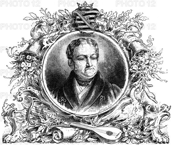 Karl August, or Charles Augustus, 1757 – 1828, the sovereign Duke of Saxe-Weimar and of Saxe-Eisenach