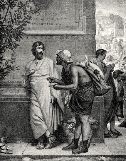Aristides and the peasant, Ernest Hillemacher
