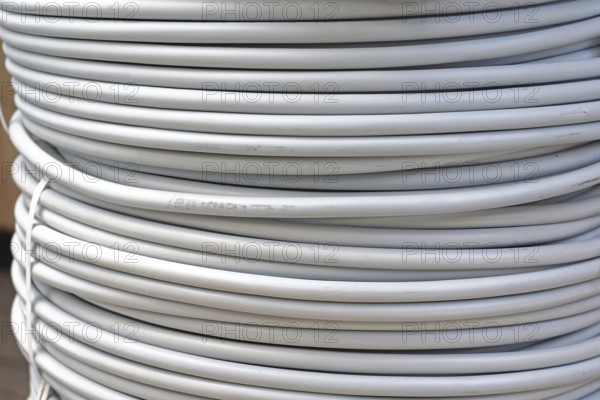 Big coil of electric power cables