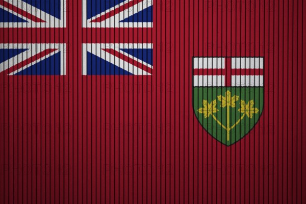 Ontario Flag painted on the cracked grunge concrete wall
