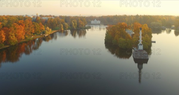 Autumn morning and a walk in the Catherine Park in Tsarskoe Selo