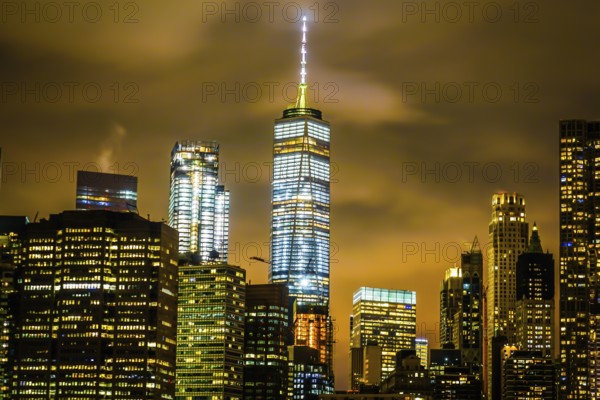 New York Manhattan night view. Shooting Location: New York, Manhattan