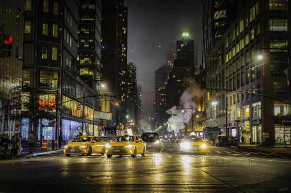 Night view of the city of New York. Shooting Location: New York, Manhattan