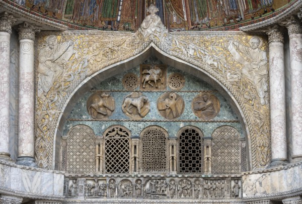 Venice, St Mark's Square (Piazza San Marco), St Mark's Basilica (Basilica di San Marco), west façade, Porta Sant'Alippio