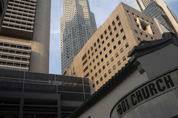 24.02.2019, Singapore, Republic of Singapore, Asia, Skyscrapers in Singapore's business district at Raffles Place, Asia