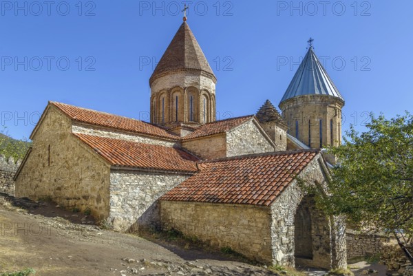Churches in Ananuri fortress, Georgia. View from the courtyard