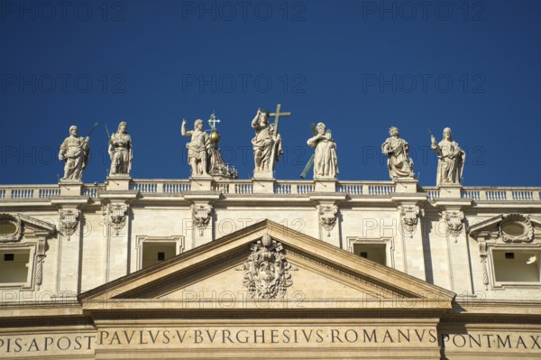 Details of St. Peter's Basilica in the Vatican, by day