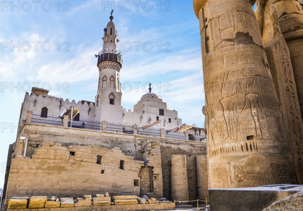 Abu Haggag Mosque and columns of Luxor temple