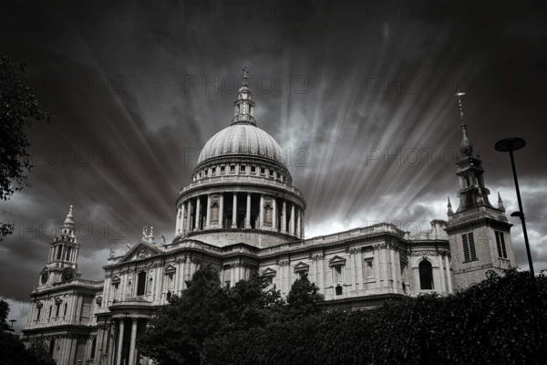 London St Paul Pauls Cathedral facade in England