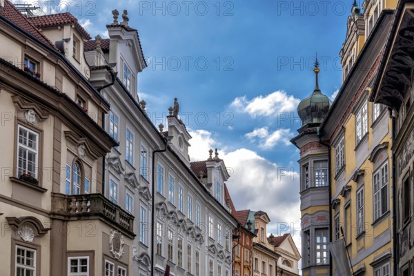 Old town centre of Prague in the Czech Republic with historic buildings