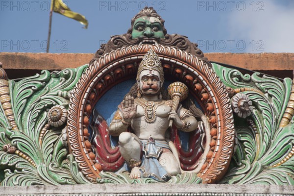 Lord hanuman statue entrance of jagannath temple, puri, orissa, india, asia