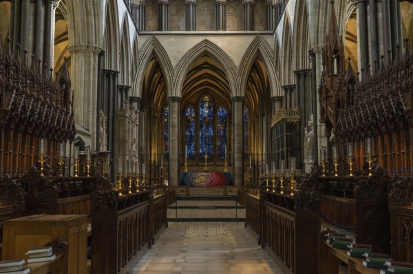 Salisbury, United Kingdom, 8 September, 2022: view of the choir in the historic Salisbury Cathedral, Europe