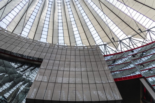 Berlin, Germany, July 28, 2019: The dome of the Sony Center. It is a Sony-sponsored building complex located at the Potsdamer Platz in Berlin, Europe
