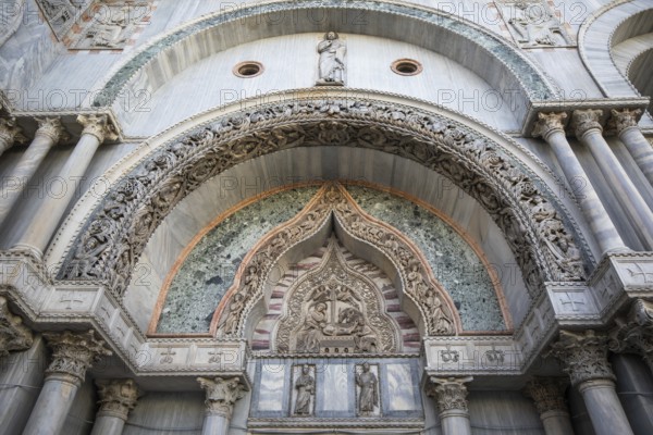 Tympanum, St Mark's Basilica, Venice, Italy, Europe