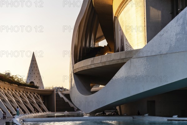 Valencia, Spain, July 29, 2023: View of Palau de les Arts Reina Sofia in Valencia in the City of Arts and Sciences. It was designed by famous Spanish architect Santiago Calatrava, Europe