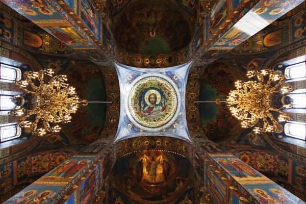 Ceiling of Church?the Savior on Spilled, Blood St?Petersburg, Russia, Europe