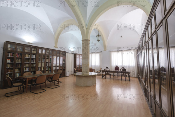 Library, Monastery Church of Santa Margarita, center of history and military culture of the balearics, Palma, Majorca, Balearic Islands, Spain, Europe
