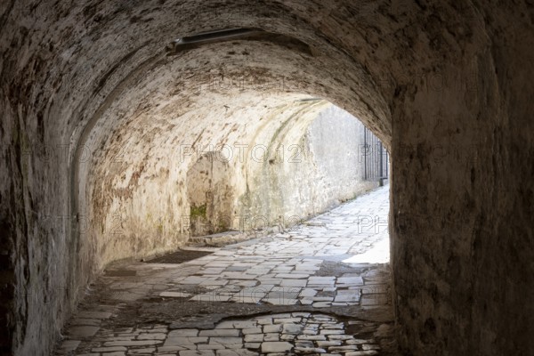 Tunnel through the walls of the old fortress, Kerkyra, Corfu