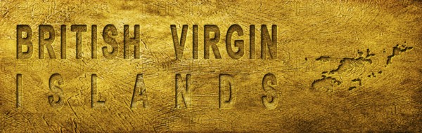 Virgin Islands British Map and Text on Grunge Gold Texture