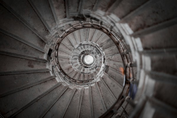 Swirling spiral staircase. Shooting Location: UK, London