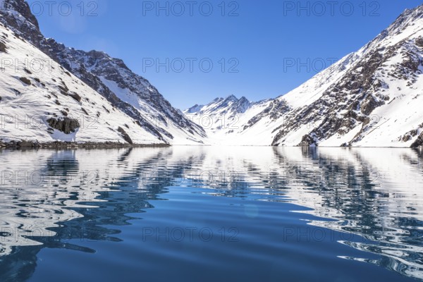 Ski in chile on a sunny day with lots of snow. South America