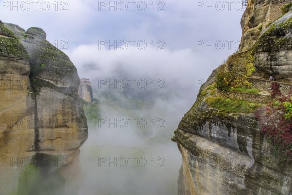 Landscape of rock formation in Meteora, Greece, Europe