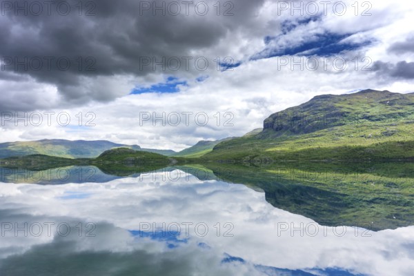 Fascinating natural landscape in Jotunheimen in the summertime in Norway. Great natural landscape in Jotunheimen in the summertime in Norway