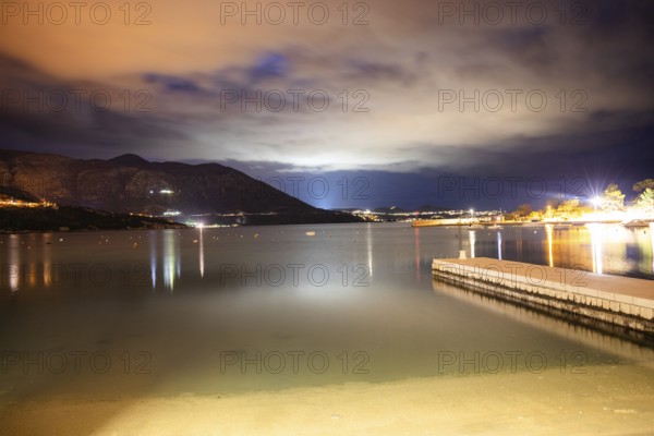 Morning atmosphere in front of sunrise by the sea, long exposure, Bay of Srebreno, Srebreno, Dalmatia, Croatia, Europe