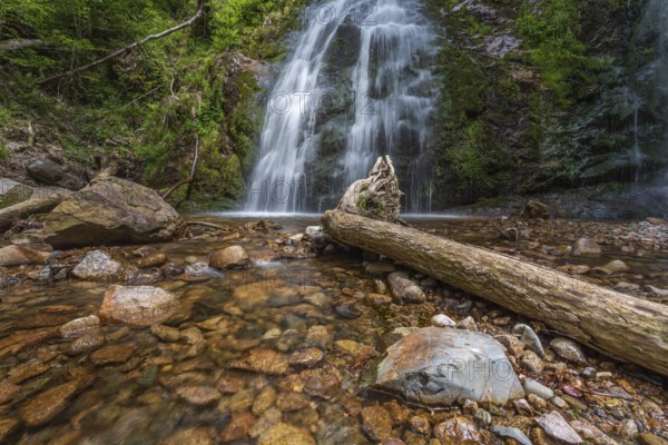 Heidenbad waterfall, waterfall in the Vosges mountains. France