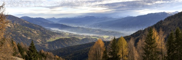 View from the Bergfriedhütte towards Lake Millstätter See, Carinthia, Austria, Europe