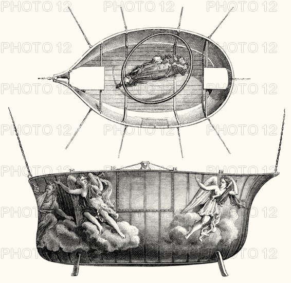 Balloon basket by Jean-Pierre Blanchard, French pioneer in balloon flight, 19th century