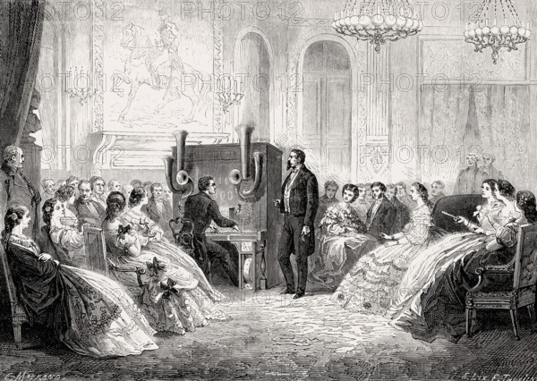 Johann Baptist Schalkenbach's Piano-Orchestre, performance before the Empress and Emperor of France, Palace of St Cloud, Paris, 1862