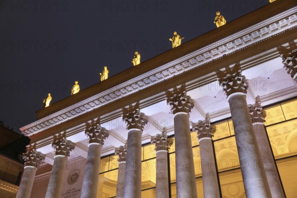 Theatre Graslin opera house in the evening, Nantes, Loire-Atlantique department, Pays de la Loire region, France, Europe