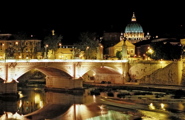 Victor Emmanuel II Bridge with St Peter's Church, Italy, Rome, Vatican City, Europe