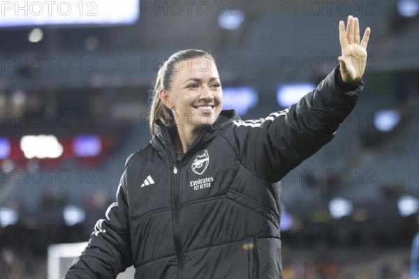 MELBOURNE, AUSTRALIA, MAY 24: Katie McCabe of Arsenal Women FC after beating the A-League All Stars Women team during the Global Football Week at Marvel Stadium on May 24, 2024 in Melbourne, Australia, Oceania