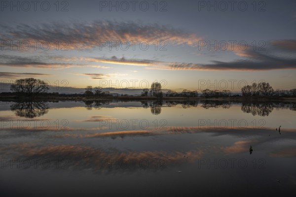 Sunset over a flooded meadow