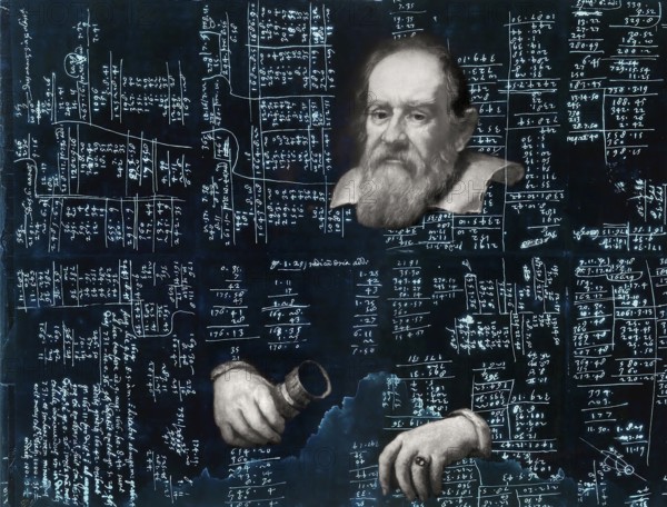 Galileo Galilei, 1564, 1642, Italian astronomer, handwritten scientific notes