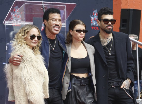 Lionel Richie, Sofia Richie, Miles Richie and Nicole Richie at Lionel Richie Hand And Footprint Ceremony held at the TCL Chinese Theatre in Hollywood, USA on March 7, 2018., Hollywood, California, USA, North America