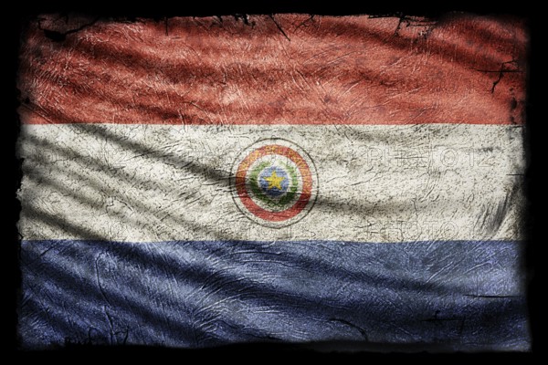 Paraguay Flag, Grunge Texture Background