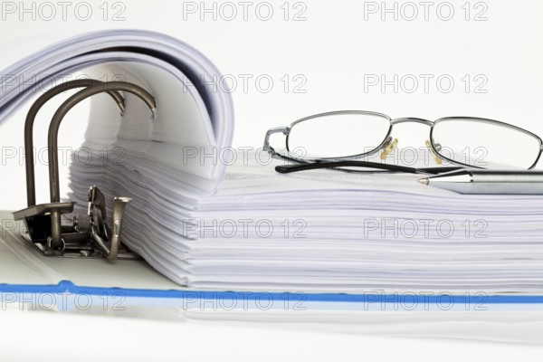 A file folder with documents and papers. Storage of contracts. Austria